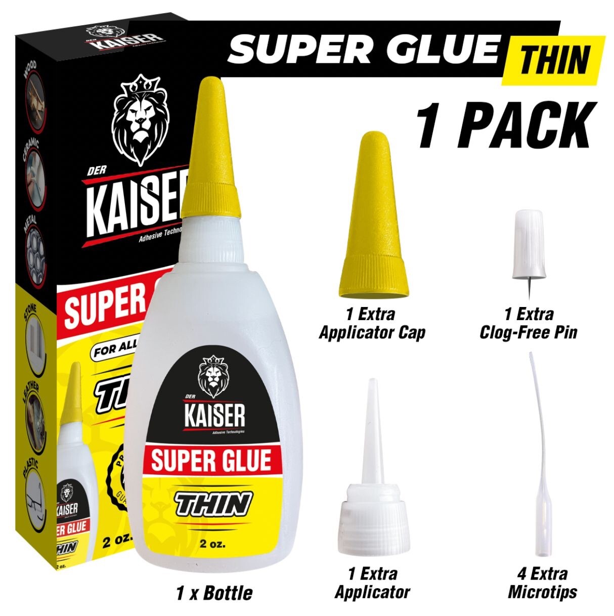 Der Kaiser Thin Cyanoacrylate (CA) Super Glue – 2 oz Bottle