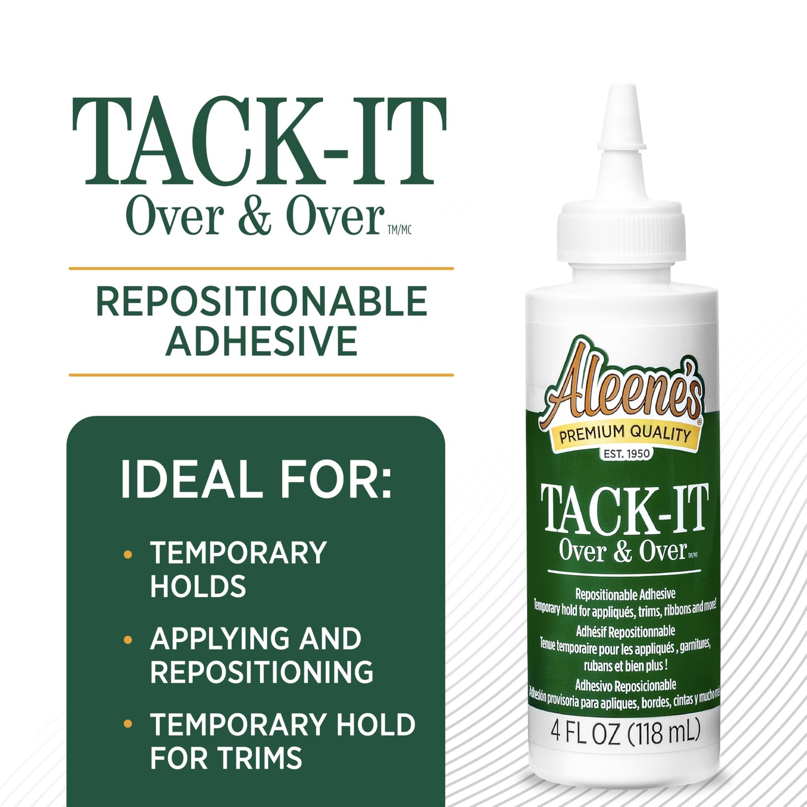 Tack-It Over & Over Liquid Glue 4 fl oz, Repositionable and Removable Adhesiv…