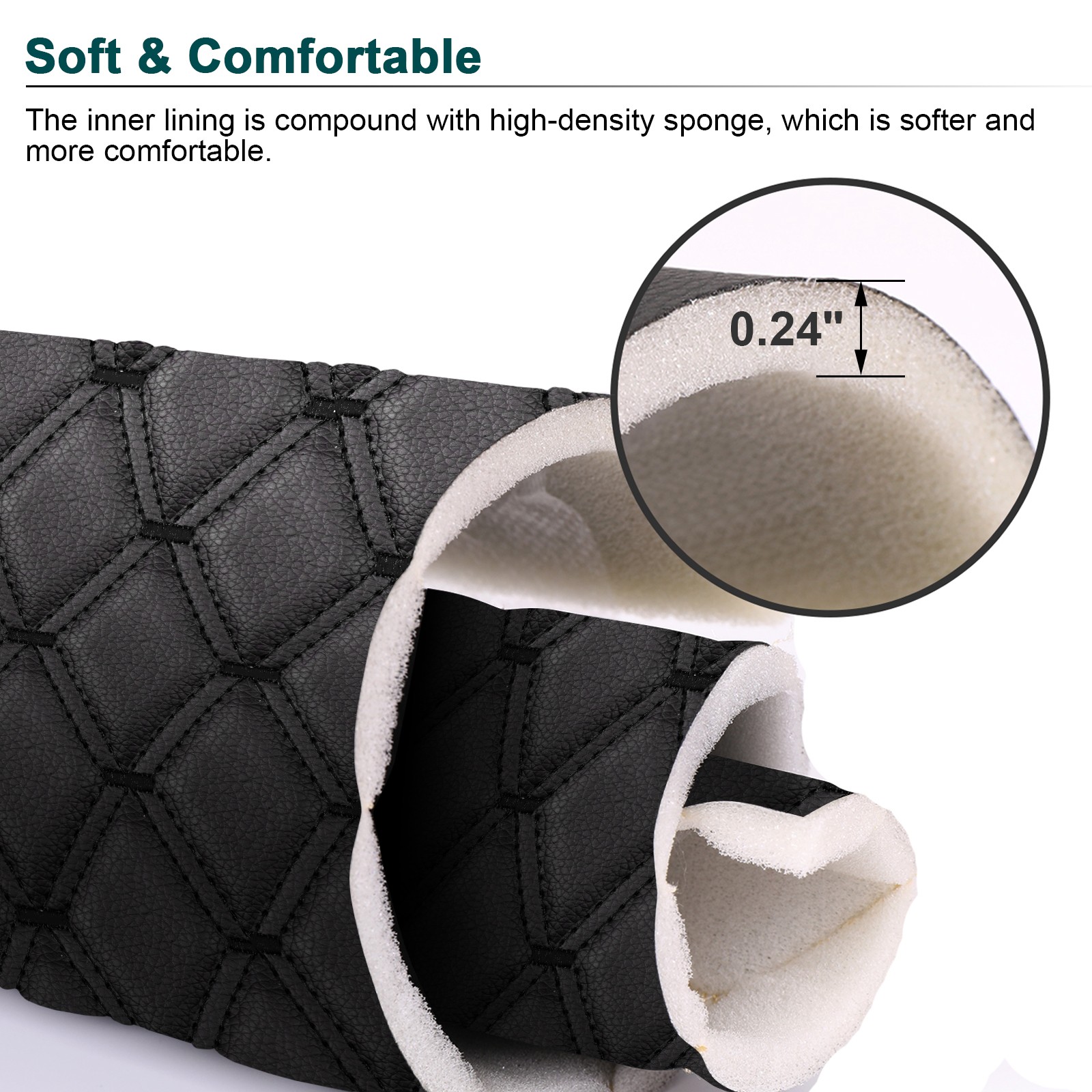 Auto Headliner Upholstery 63″ Diamond Quilted PU Leather 6mm Foam Backed By Yard