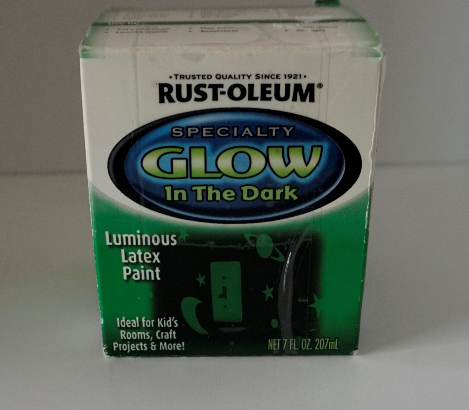 Rust-Oleum 214945 Glow in The Dark Brush On Luminous Latex Paint 7oz Halloween