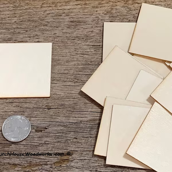 Unfinished Wood Squares Bulk Craft SETS Birch Square Wood Blanks Multiple Sizes