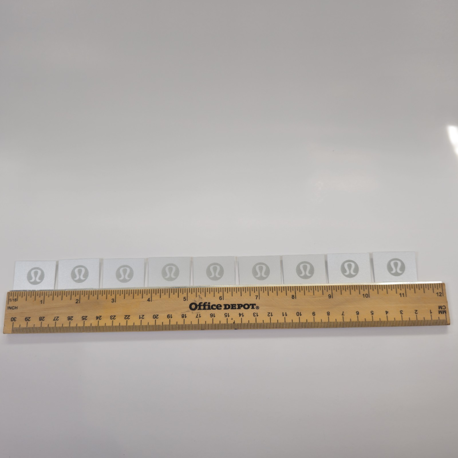 12 Pack Reflective Silver Lululemon 1/2” Iron On Vinyl Heat Transfer SingleCut