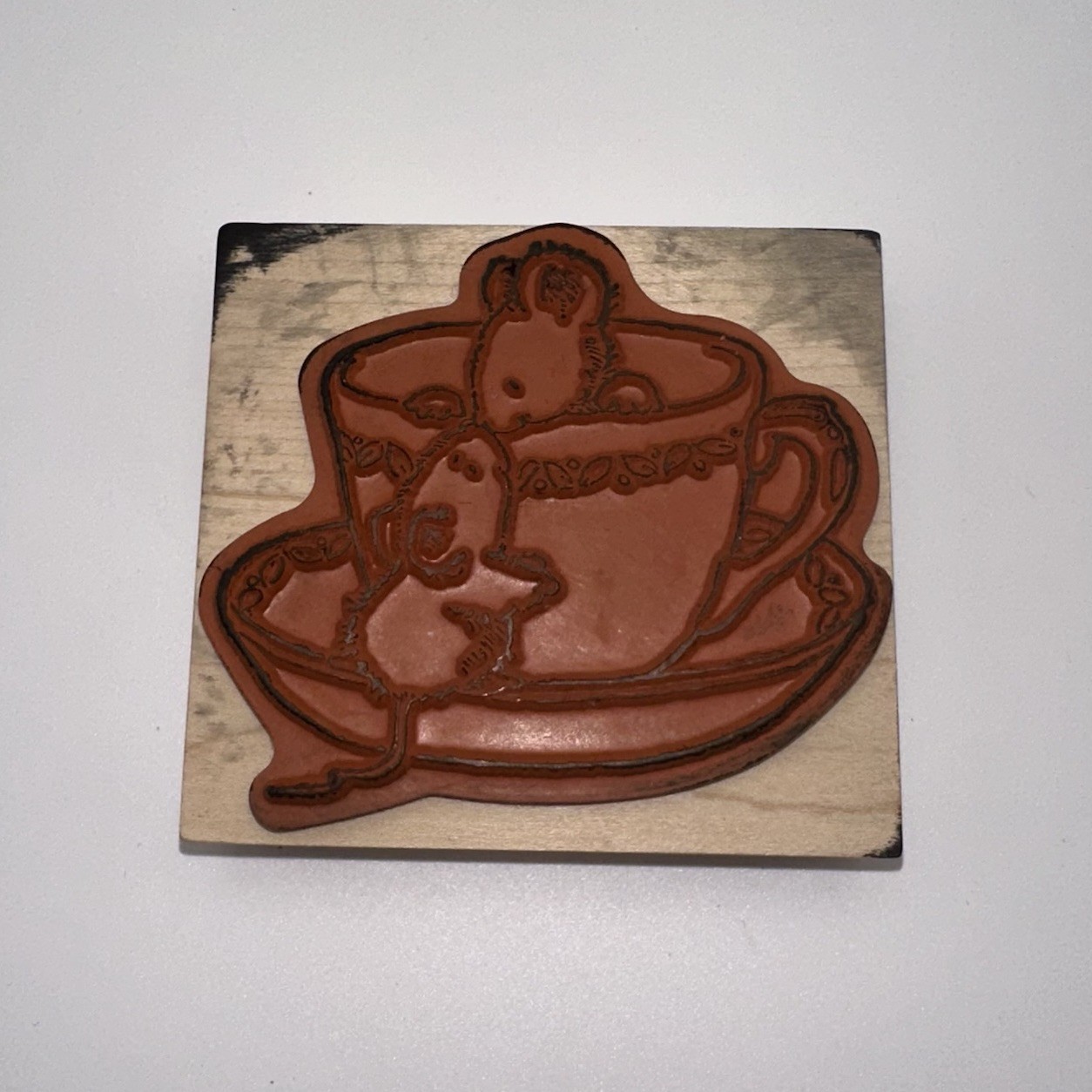 Penny Black Margaret Sherry Tea Cozy 1680J Mouse Wood Mounted Rubber Stamp 2008