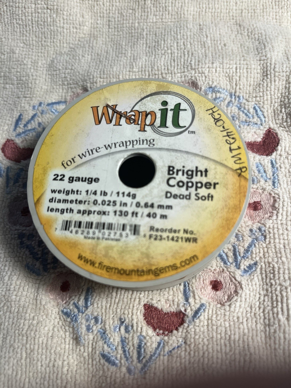 Wrap it Bright Copper Wire 22 Gauge Dead Soft Spool 130ft .025″(.64mm) Unused