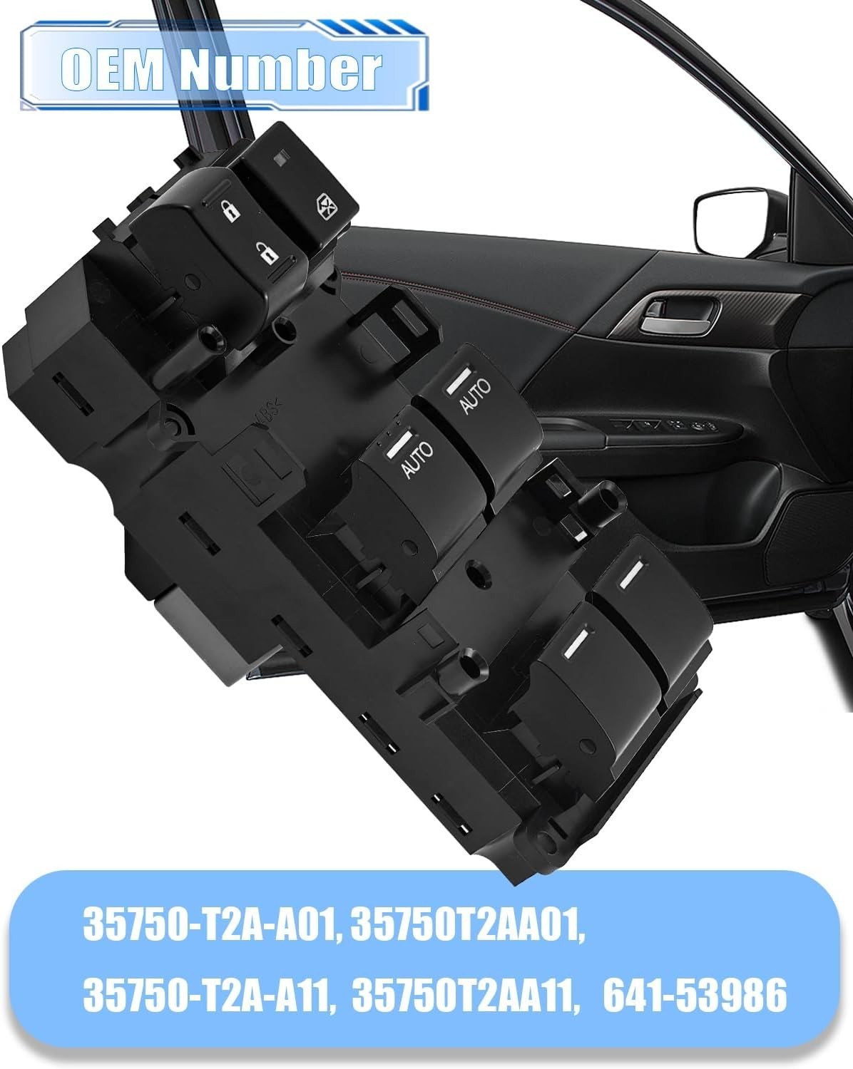 Front Left Side Power Master Window Switch 35750T2AA11 Fit for Honda Accord Seda