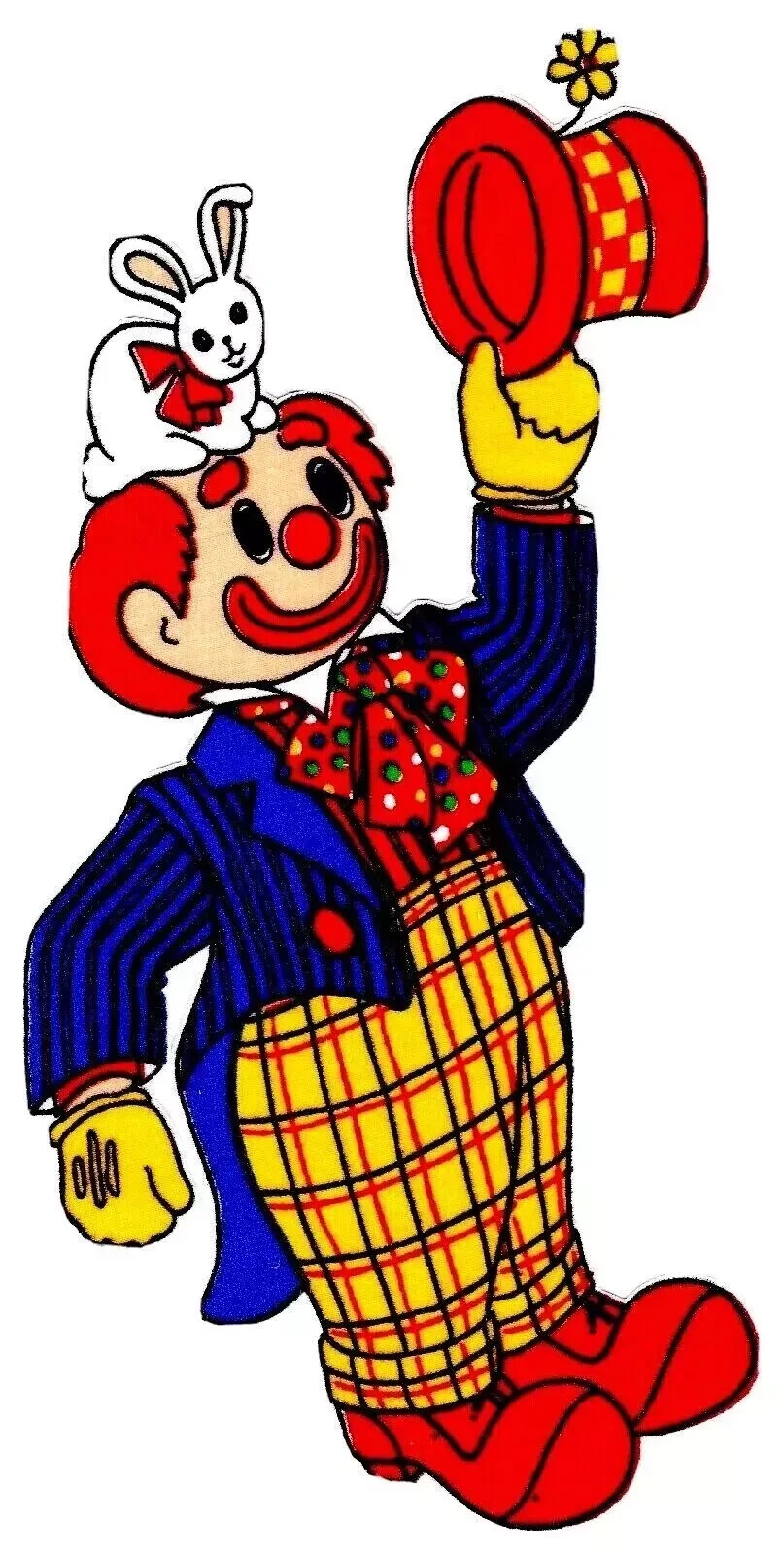 magician birthday clown fabric applique iron on not embroidered 10 inch