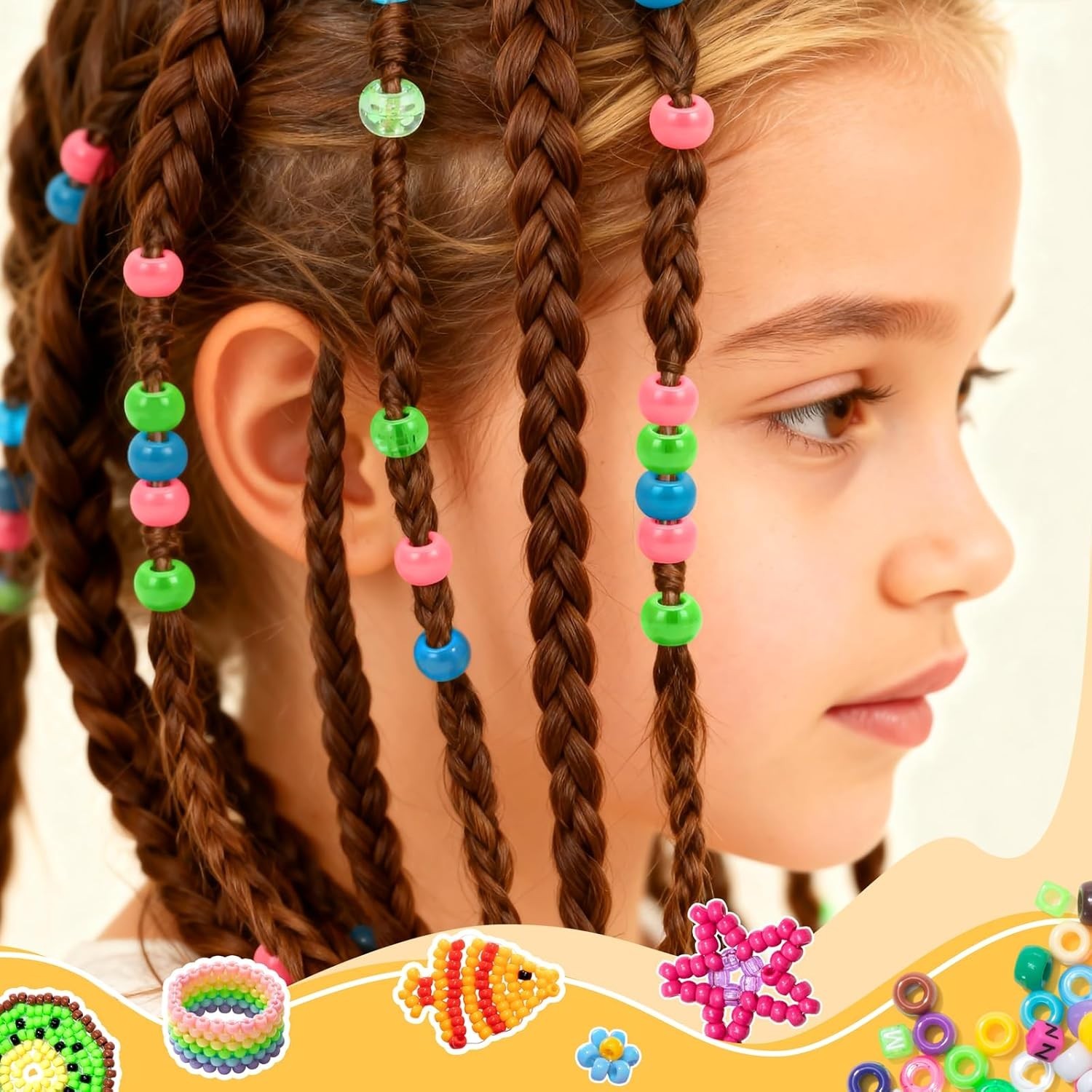 Expand Your Crafting with 1200 Pcs of Multi-Colored Kandi Beads for All Ages