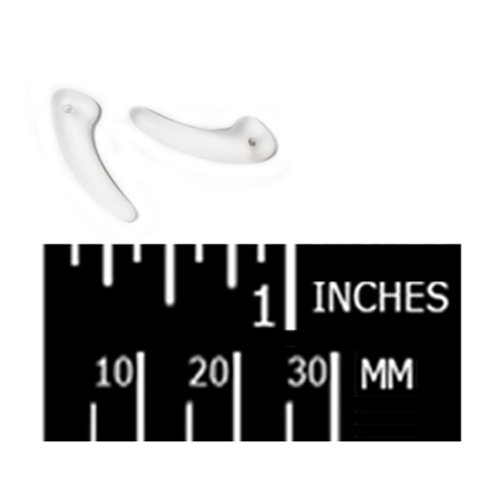 Frosted Crystal Tooth Czech Pressed Glass Beads pack of 30