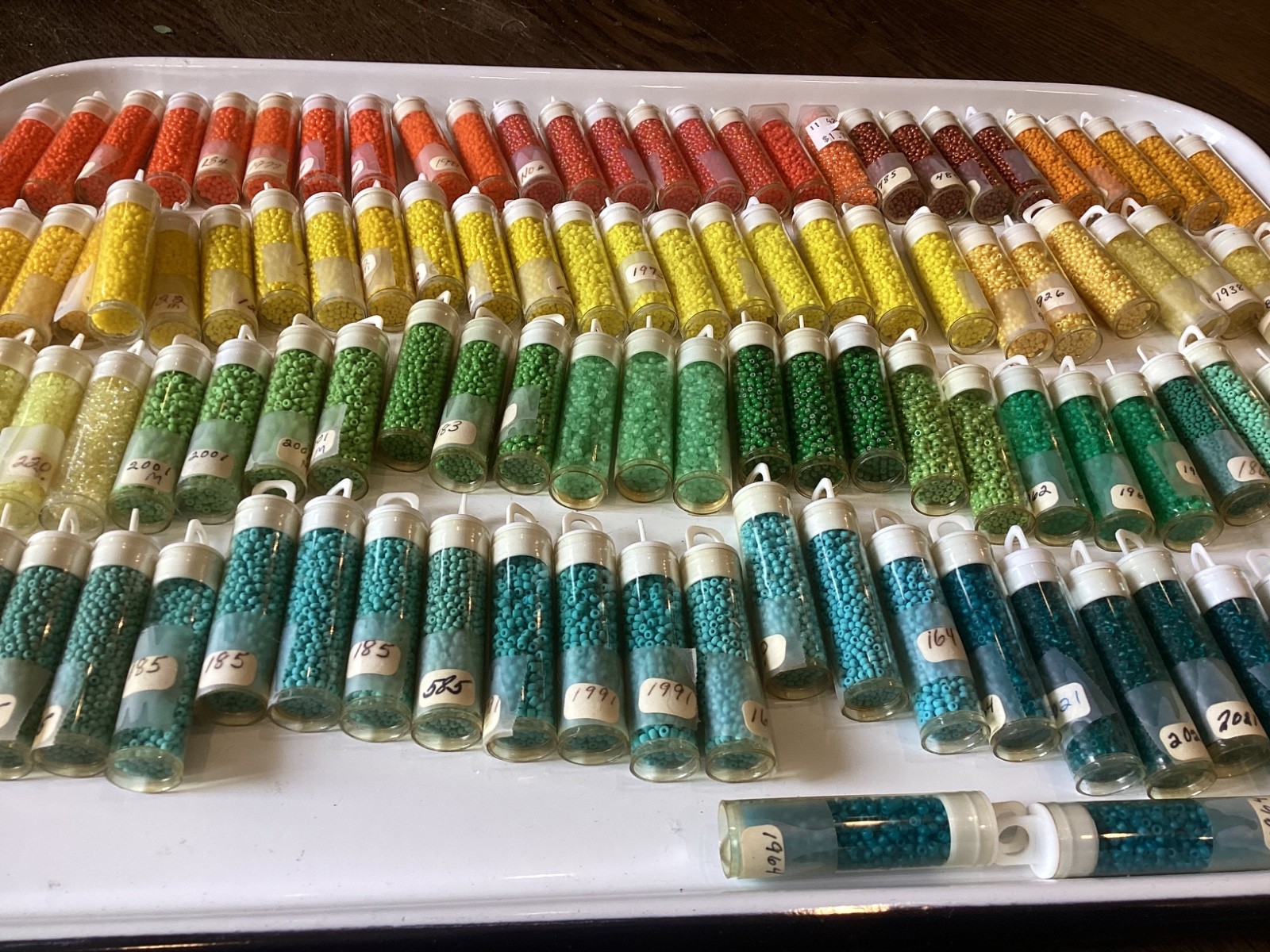 Bulk Vintage Craft Glass Seed Bead Lot 114 Tubes Multiple Colors New Old Stock