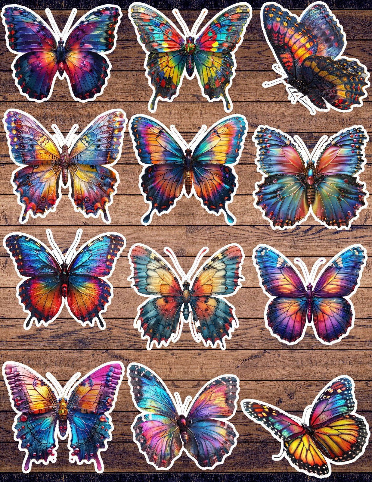 Colorful Butterfly Die Cut Vinyl Stickers Set Scrapbooking Laptop Waterbottle