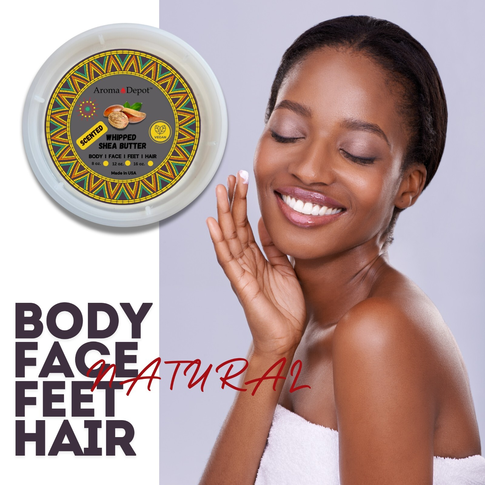 8 oz Whipped Scented Body Butter with Shea Butter & Fragrance Oils for Body Hair