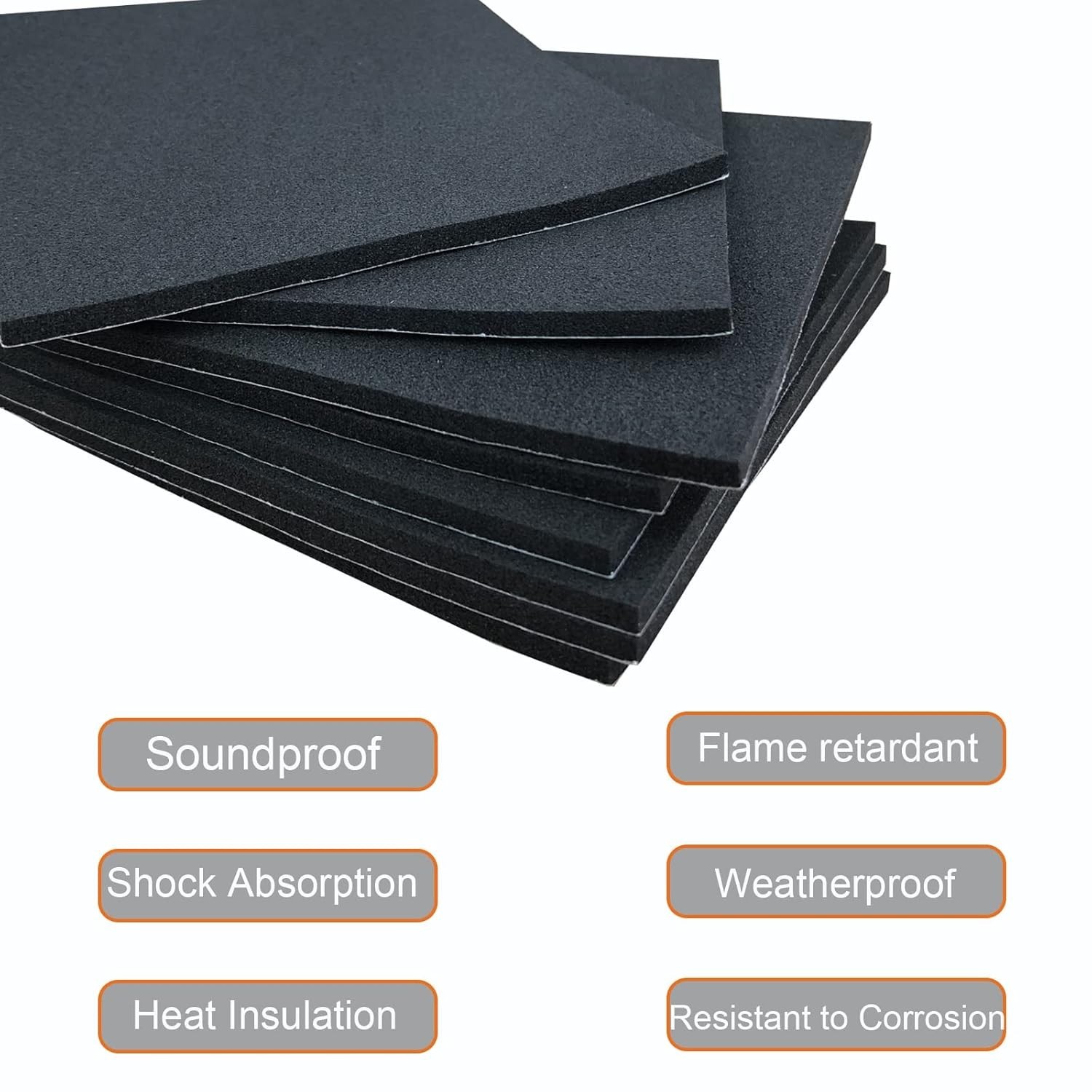 8Pcs Black Adhesive Foam Padding, Closed Cell Foam Sheet 1/8 Inch Thick 4 Inc…