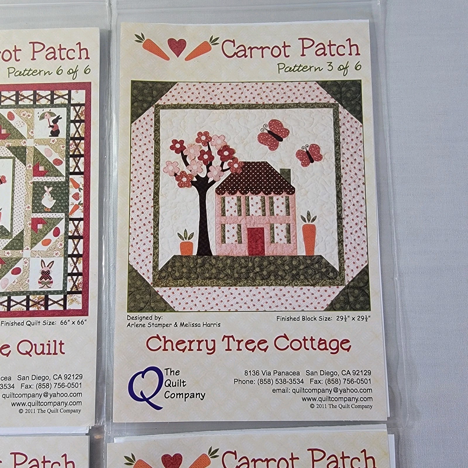 The Carrot Patch Appliqué Pattern Lot Quilt Crafts Wall Hanging Chick Duck Bunny