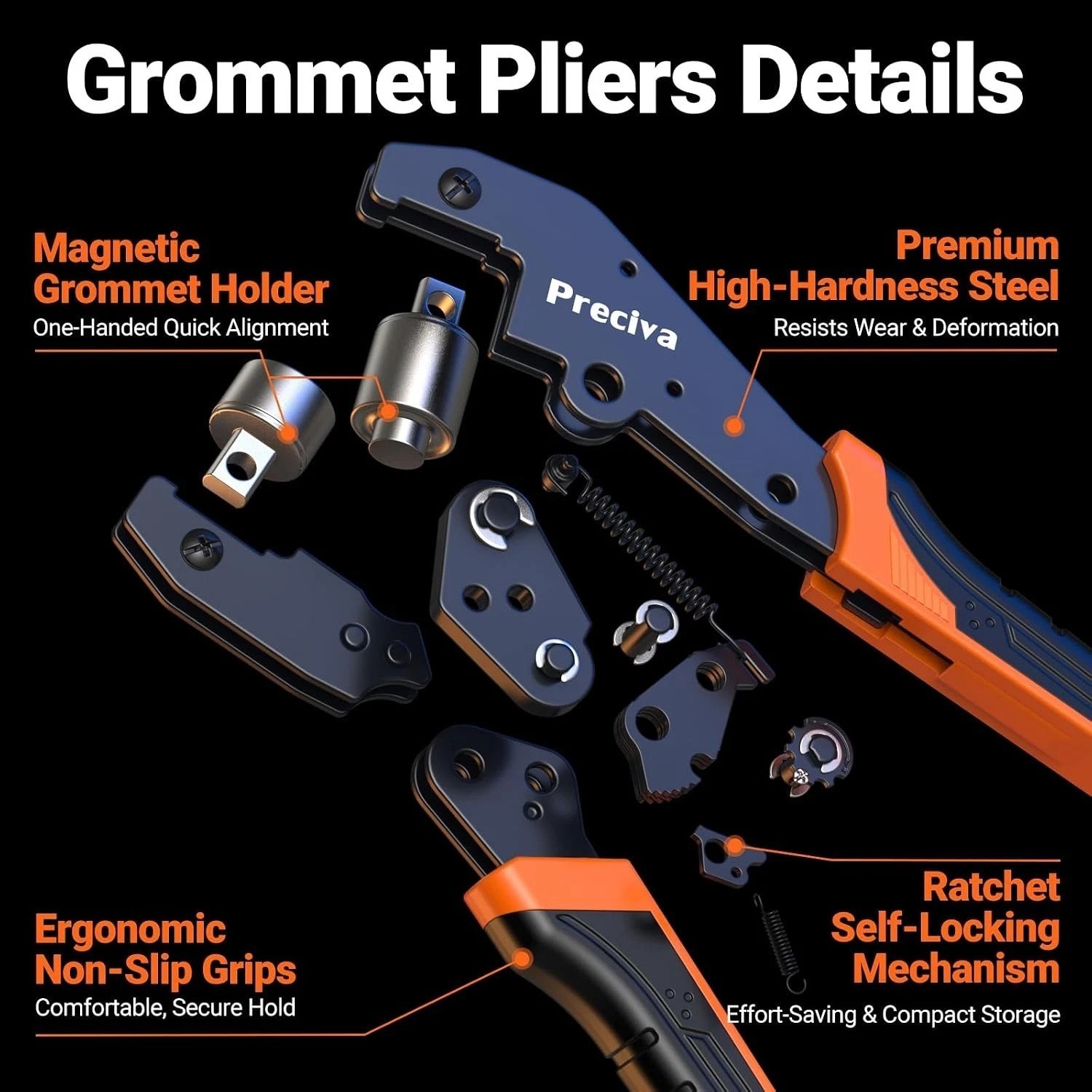130 PCS Grommets Tool Kit with Carrying Case