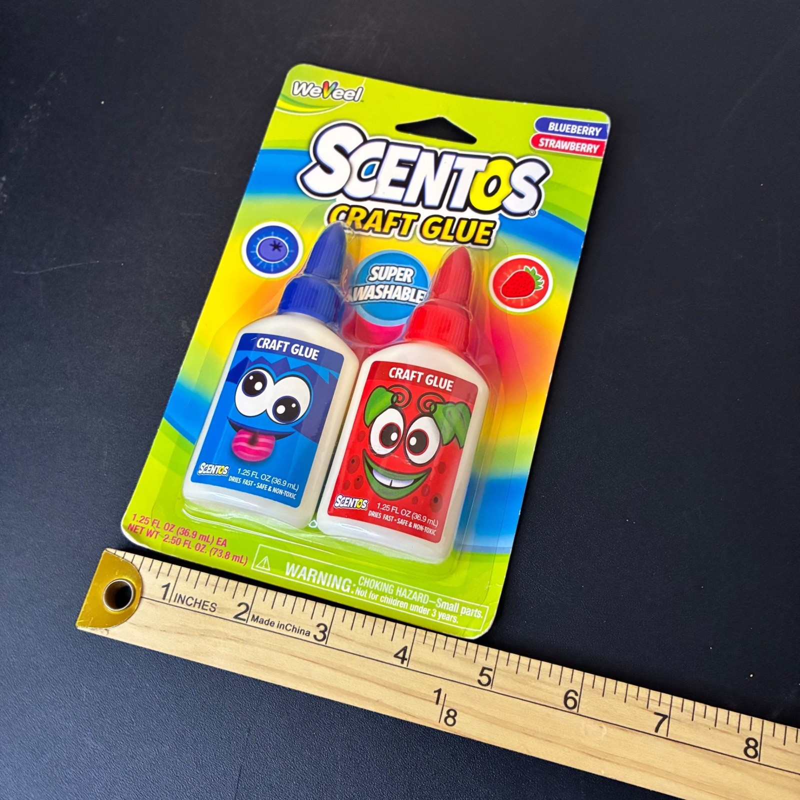 Scentos Craft Glue 2 Pack Blueberry Strawberry Super Washable Non Toxic 2013 New