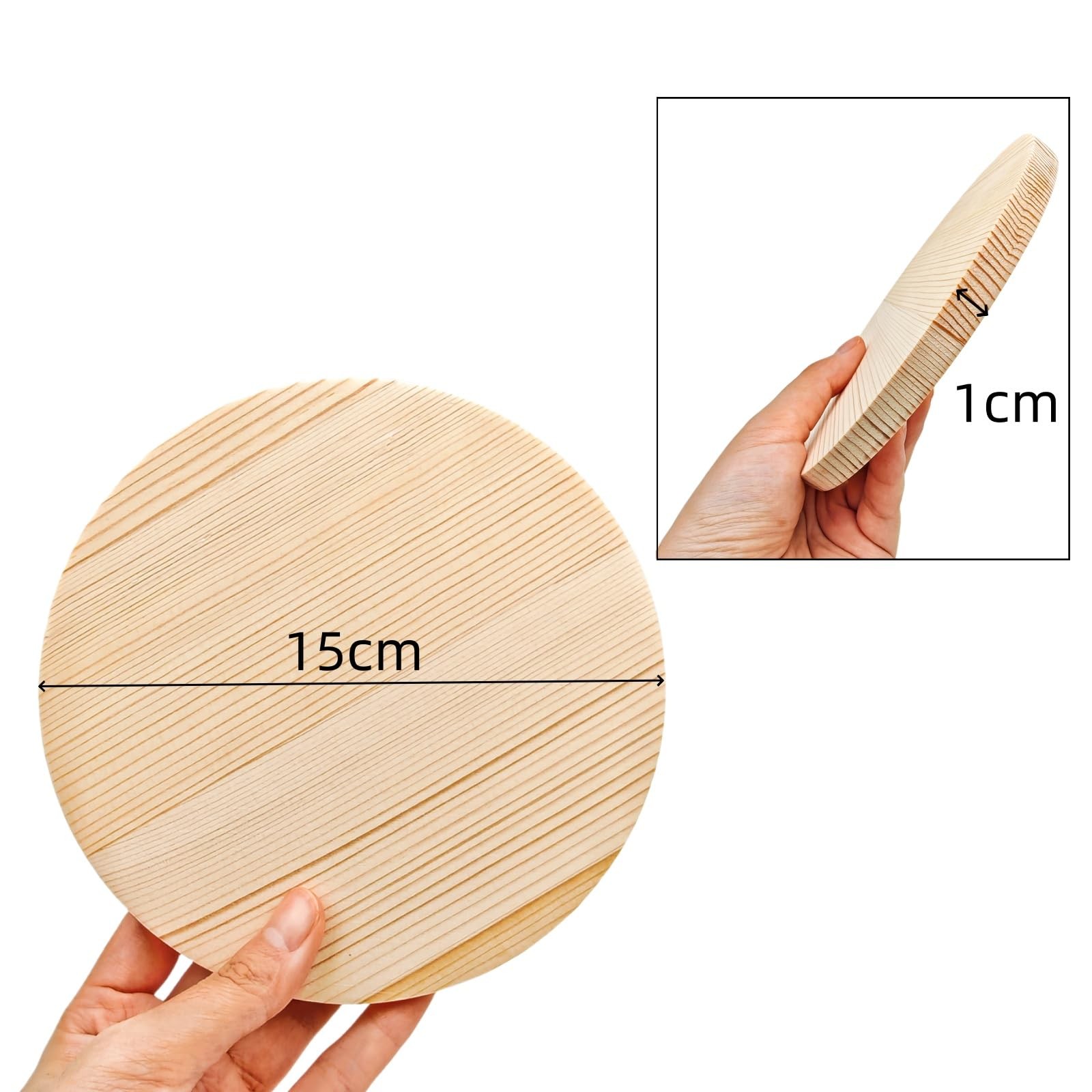 6PCS Pine Circle Plaque, 6×0.4in Blank Unfinished Round Wooden Circles Plaque…