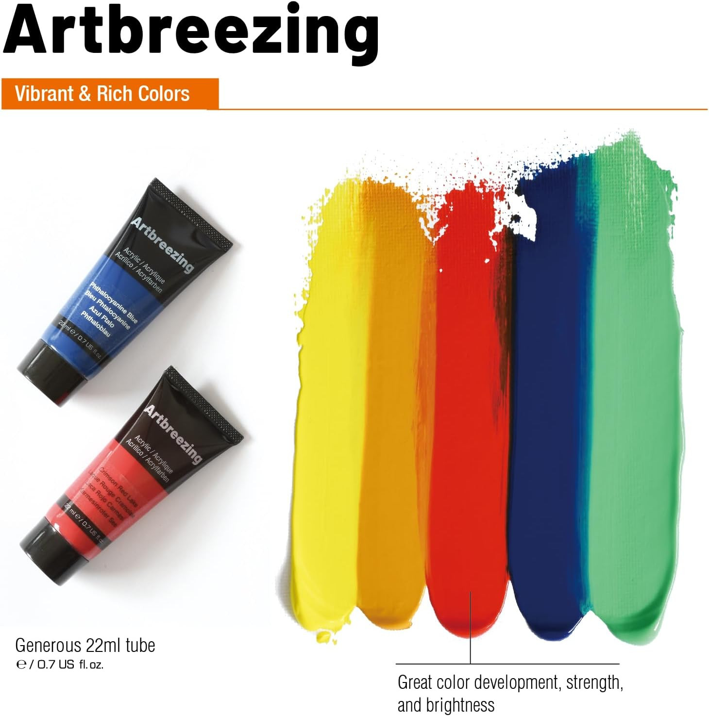48 Colors Professional Acrylic Paint Set, Artist Paint Supplies | 22Ml Tubes, Pa