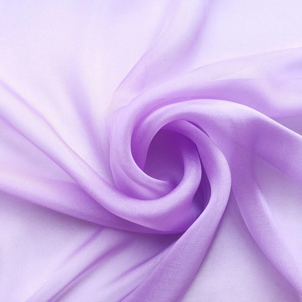 55” Wide Plain Mulberry Pure Silk Chiffon Fabric By the Yard Flowy Wedding Silk