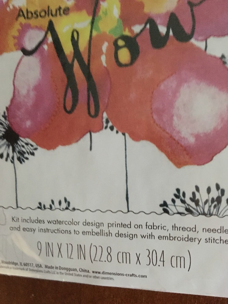 Dimensions Embroidery Kit – Embroidery on Watercolor – Absolute Wow #71-01562