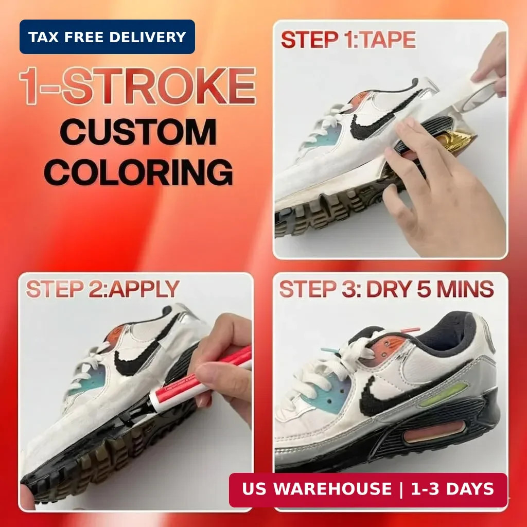 cocomfix 2-in-1 Black Shoe Paint, 2-Pack Acrylic Shoe Paint Marker for DIY Midso