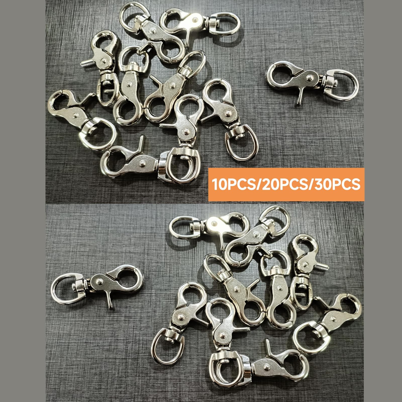 10PCS Trigger Snap Hooks 2.32” x 2.32 inches x 0.82 inches, Silver-10PCS