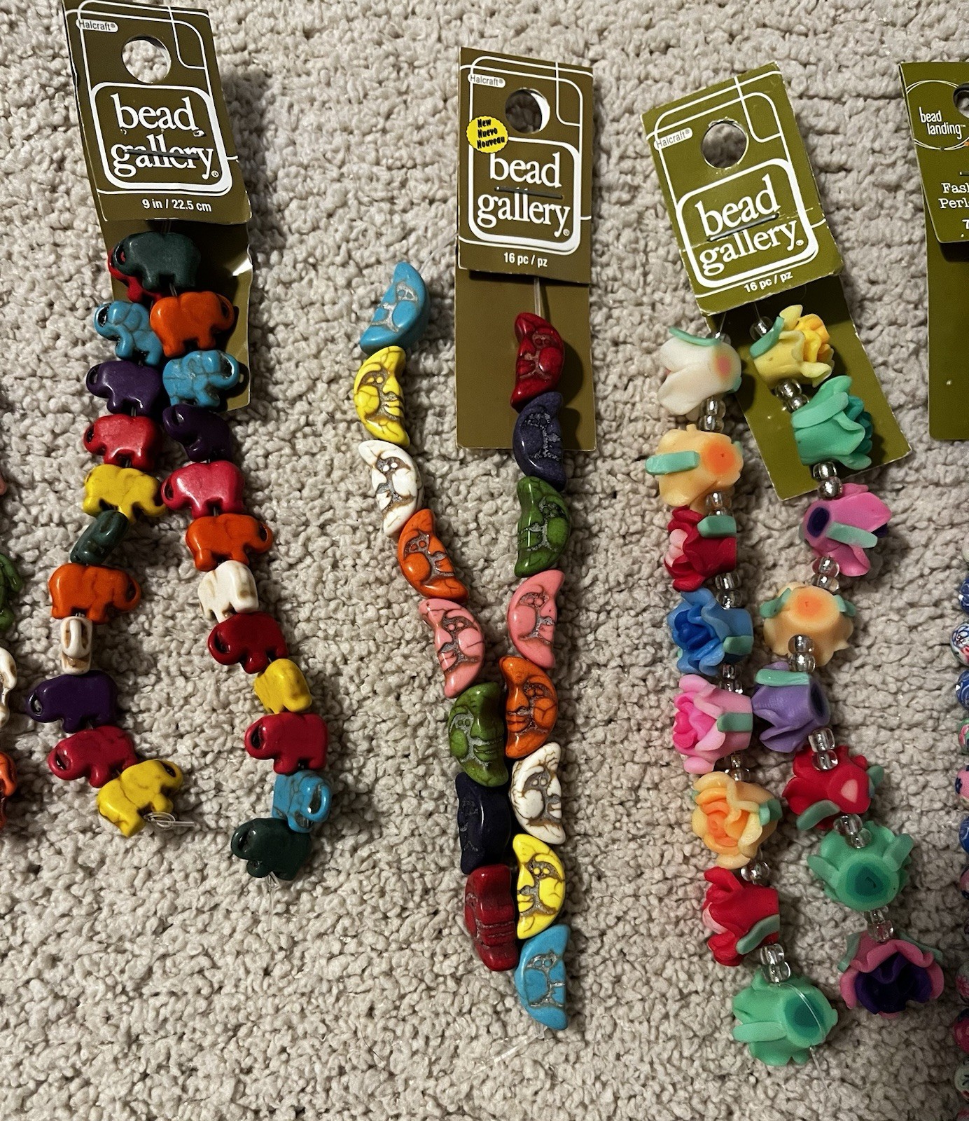 Bead Gallery Reconstituted Stone, Ceramic, Etc. Jewelry Making Strands Lot Of 10