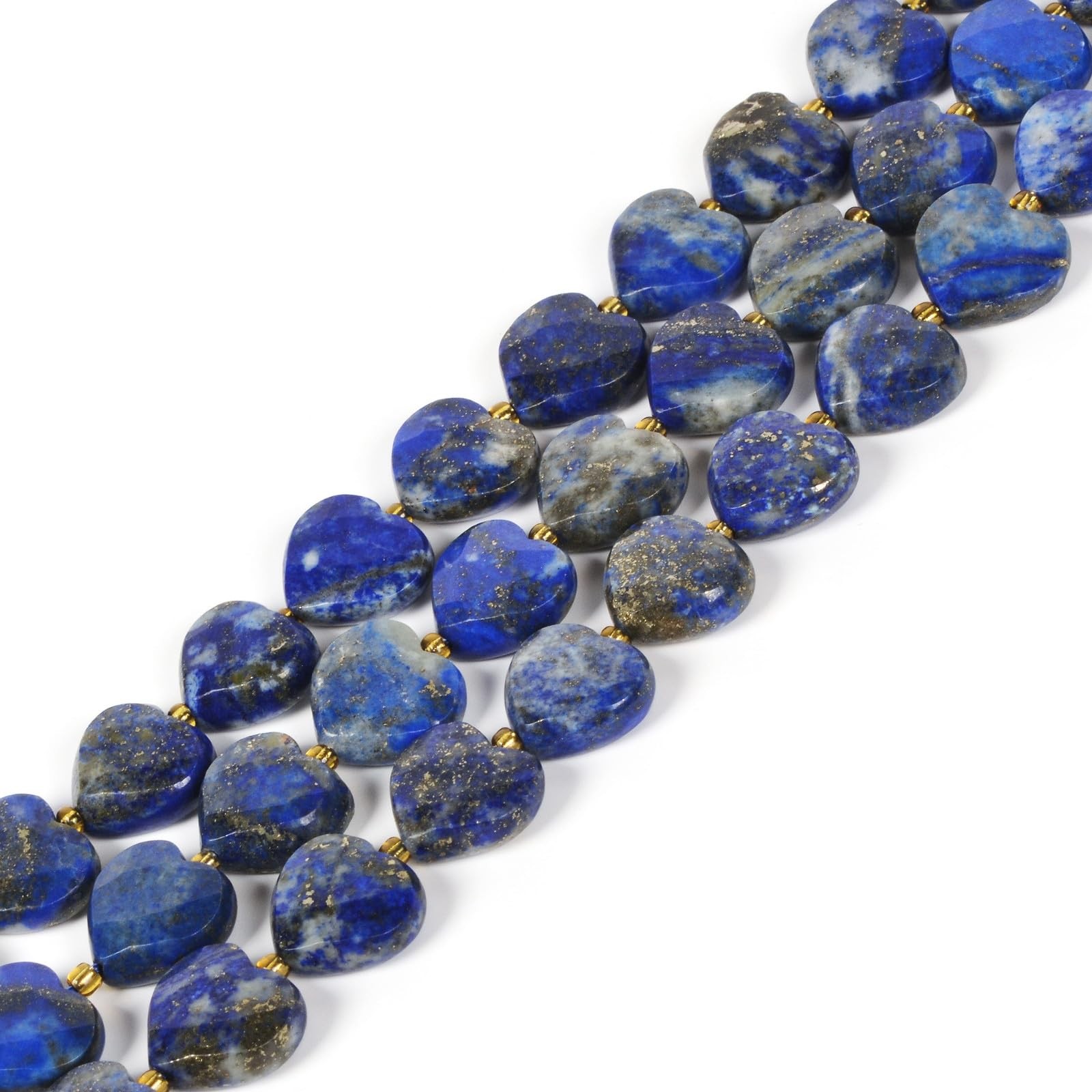 Natural Lapis Heart Shape Faceted 12mm Beads Crystal Loose Beads for Jewelry Mak