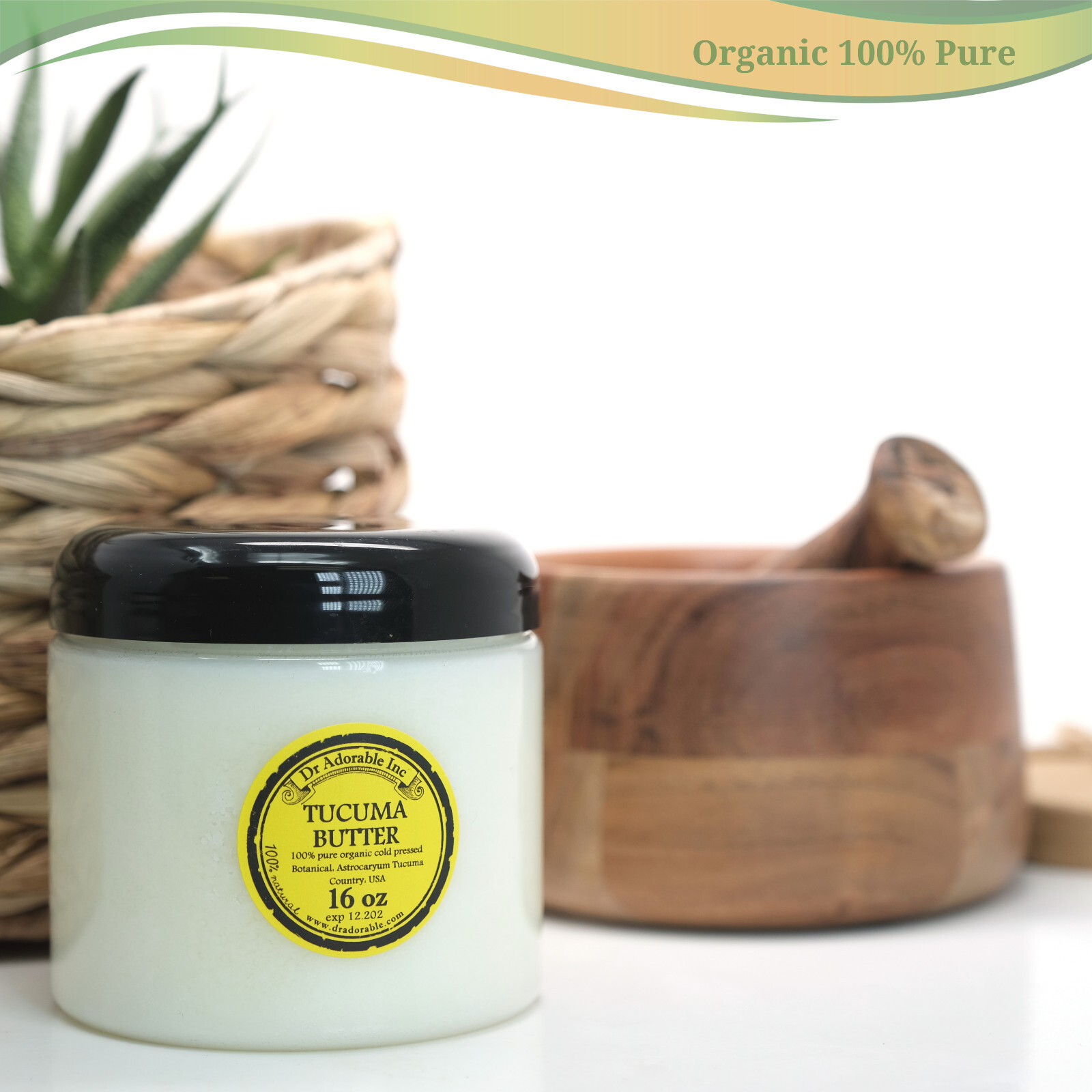 RAW TUCUMA BUTTER ORGANIC COLD PRESSED 100% PURE NATURAL BODY BUTTER FREE SHIPP