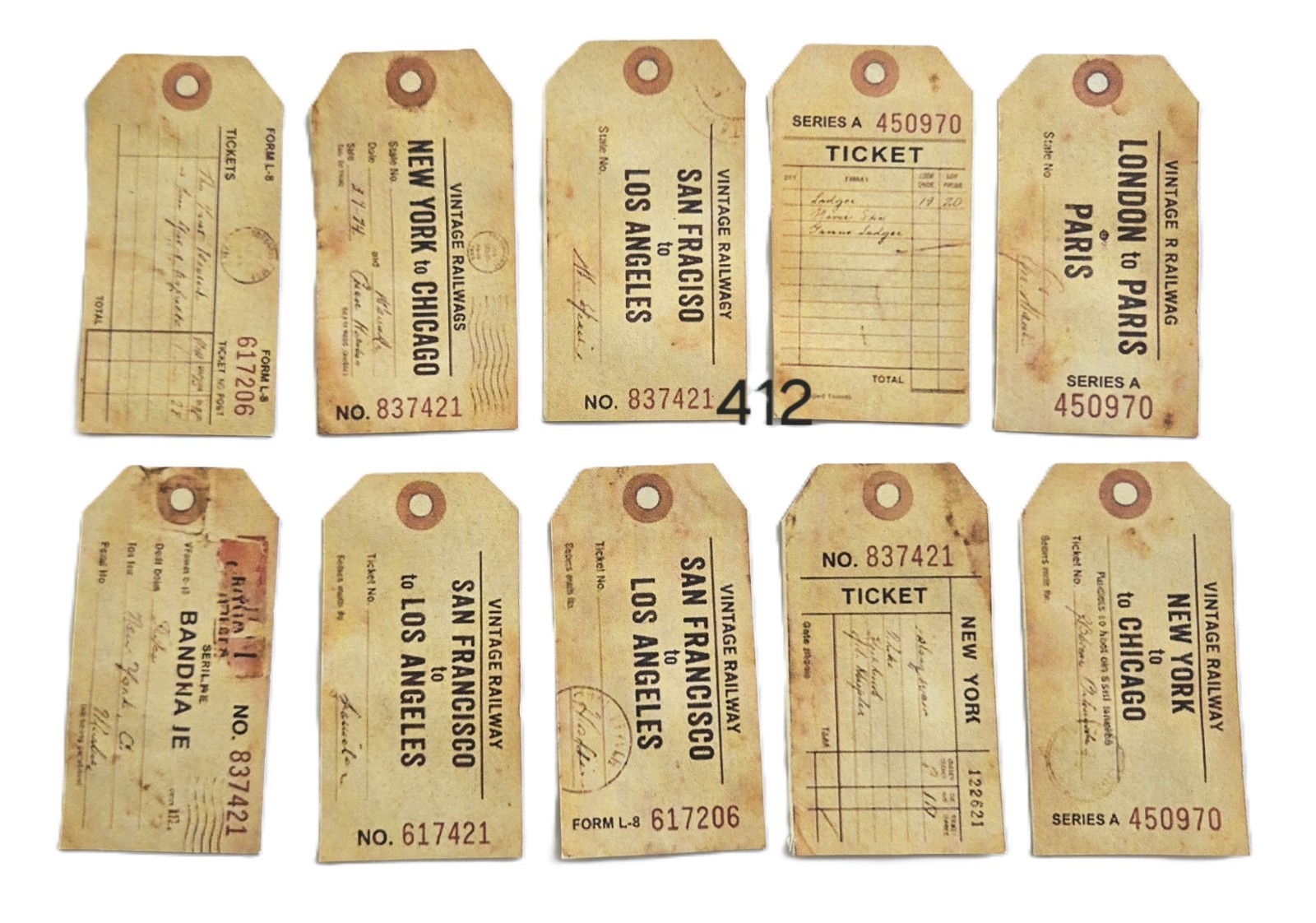 Train Ticket Journal Cards Supplies Scrapbooks Junk Journal #412