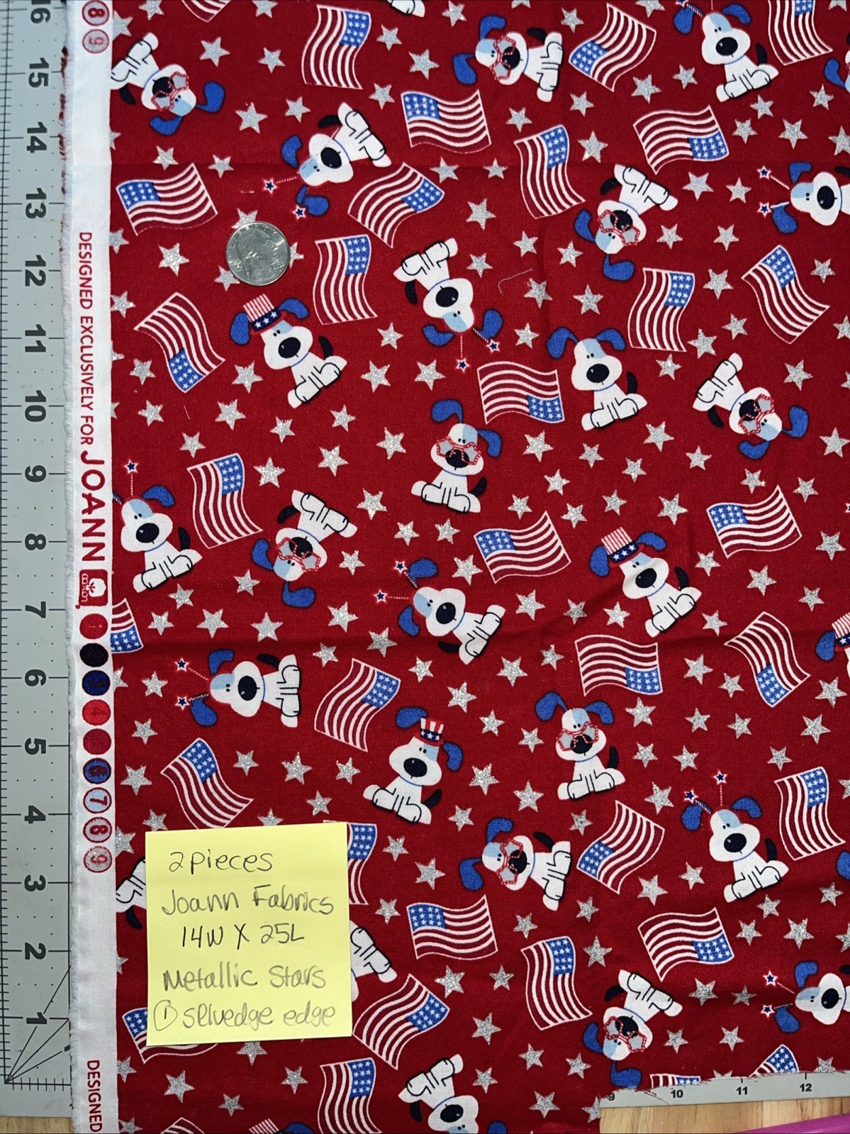Lot of Vtg Modern Quilting Cotton Fabric aprx 7 yds & 2.5 lbs Patriotic July 4th