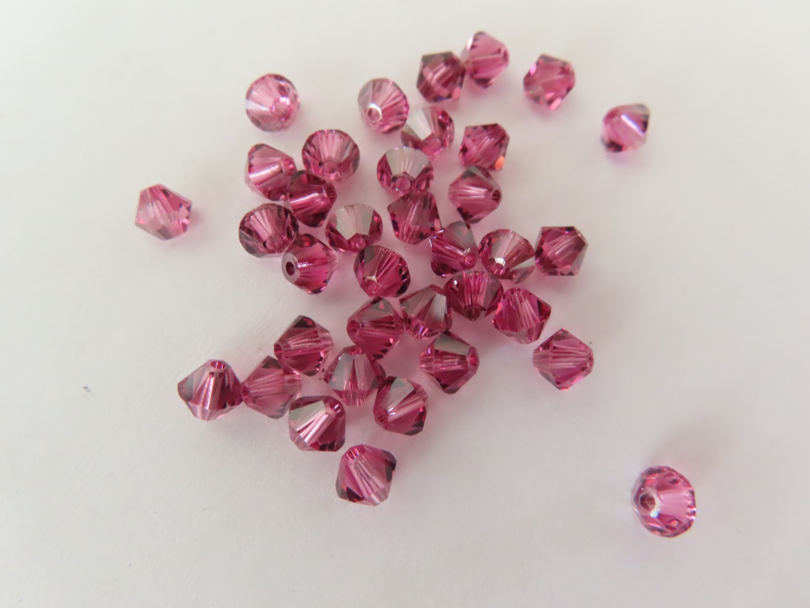 36 Swarovski Bicone Beads 4mm Rose Satin. #5328