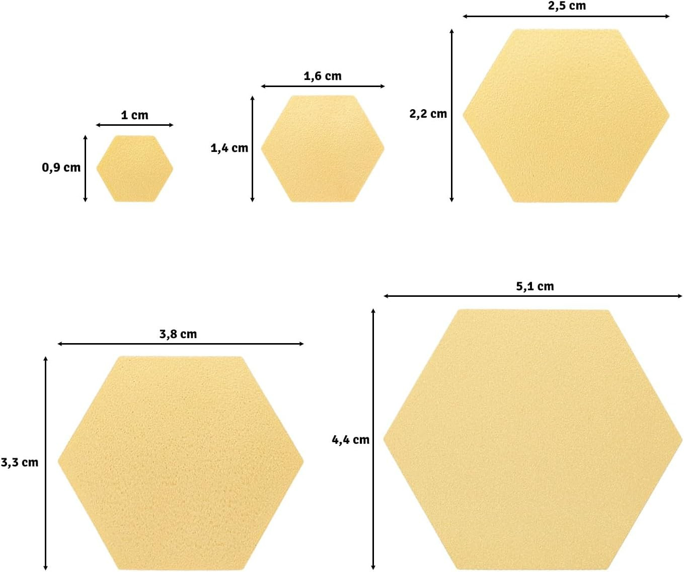 Craft Paper Punch – Hexagons – 5 Pcs – Various Sizes – Circle Cutter for Craftin