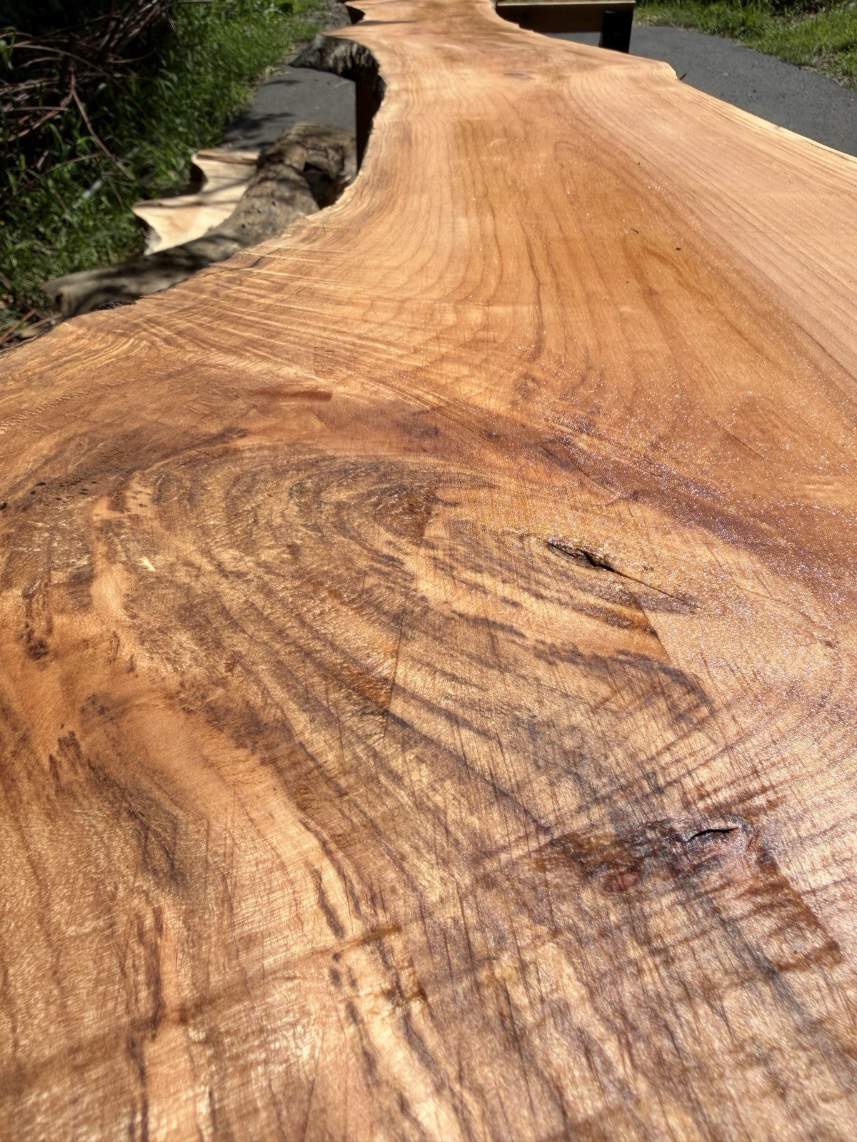 13’ Live Edge Big Leaf Maple Slab Highly Figured Low Moisture Delivery Options