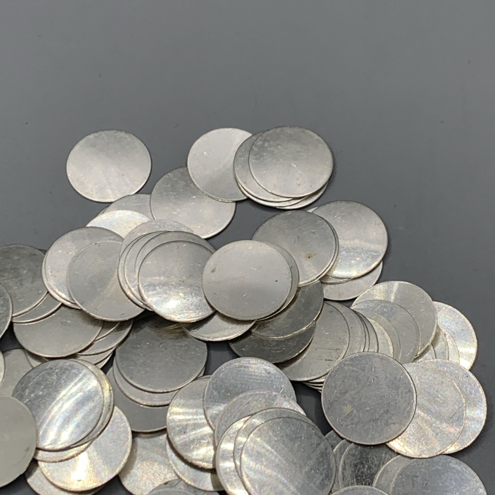 100 Pack .5” Solid Sterling Silver .925 discs. 32 Gauge, Weighs ~42g Per pack