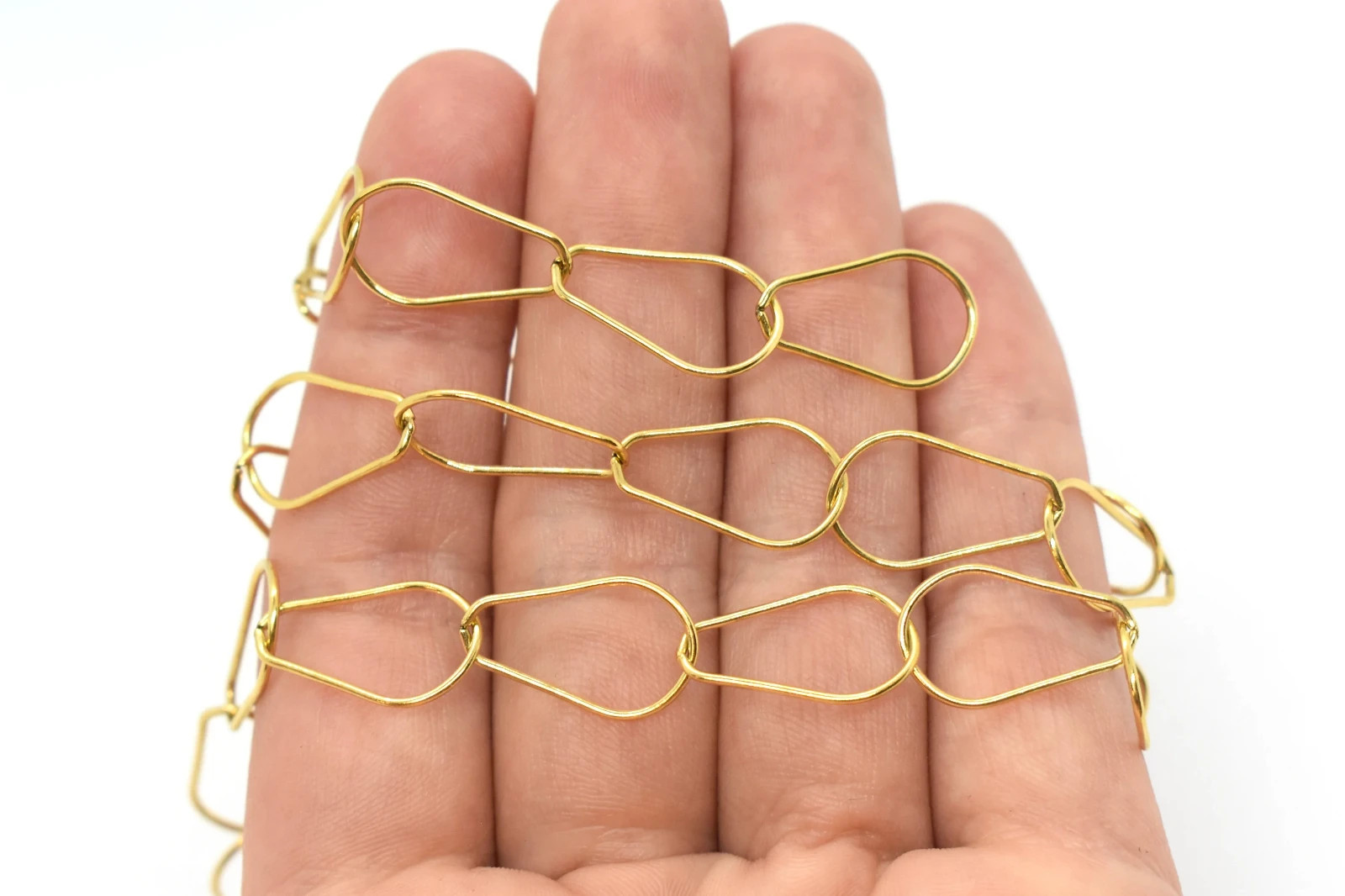 14k Gold Filled Pear Shaped Master Link Chain 10x17mm, Gold Filled Chain by Foot