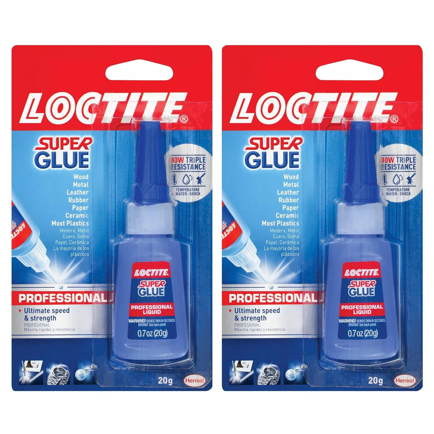 Loctite Super Glue Professional Liquid, Clear, 0.7 Fl Oz Bottle, 2 Pack – Superg