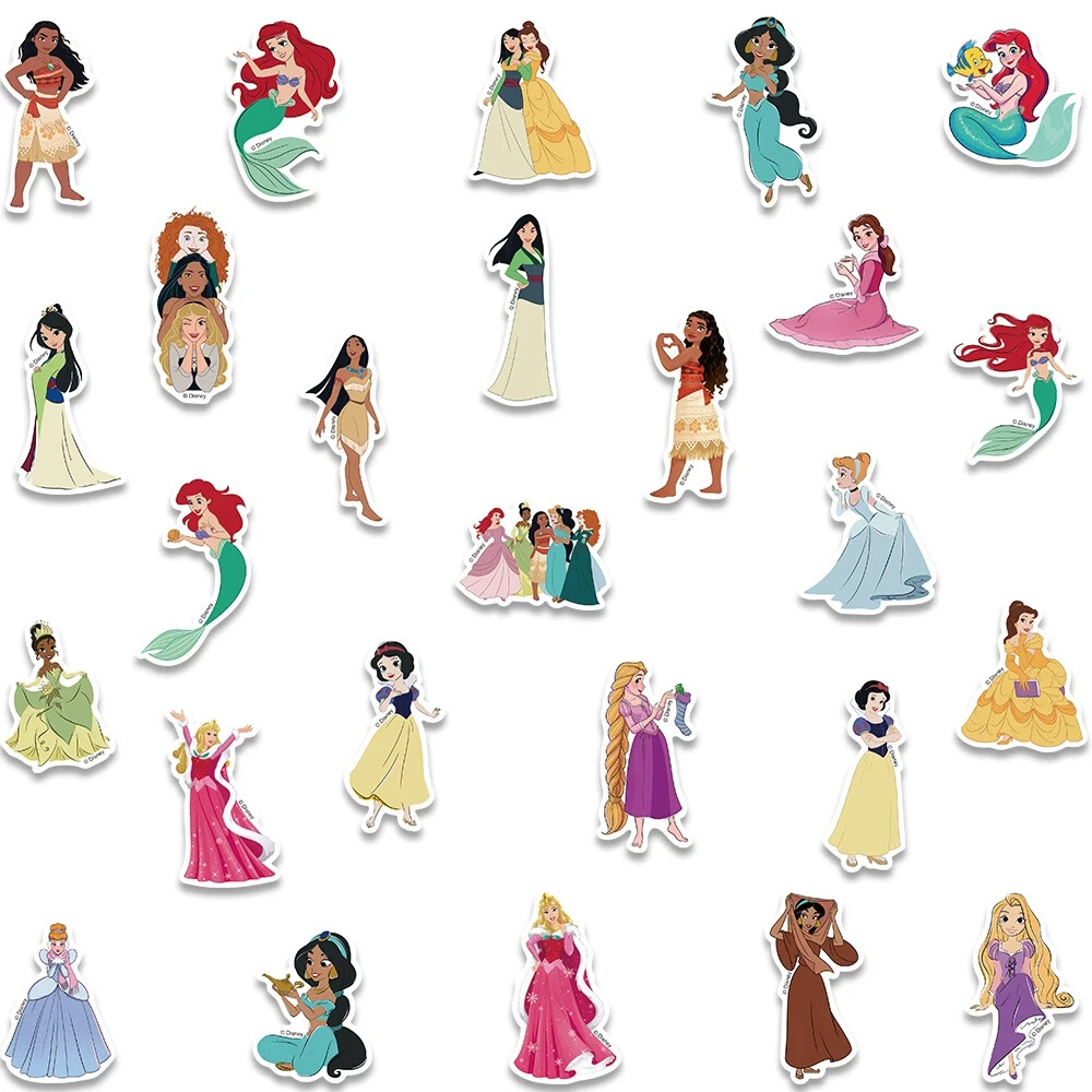 PRINCESSES From DISNEY 50pc STICKER SET, Little girls of all ages love them.