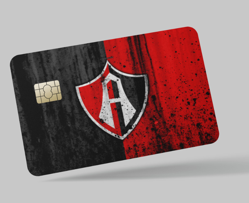 CLUB ATLAS , FUTBOL , 2 pc credit card skin & DEBIT CARD,TROLLEY & GYM,STICKER