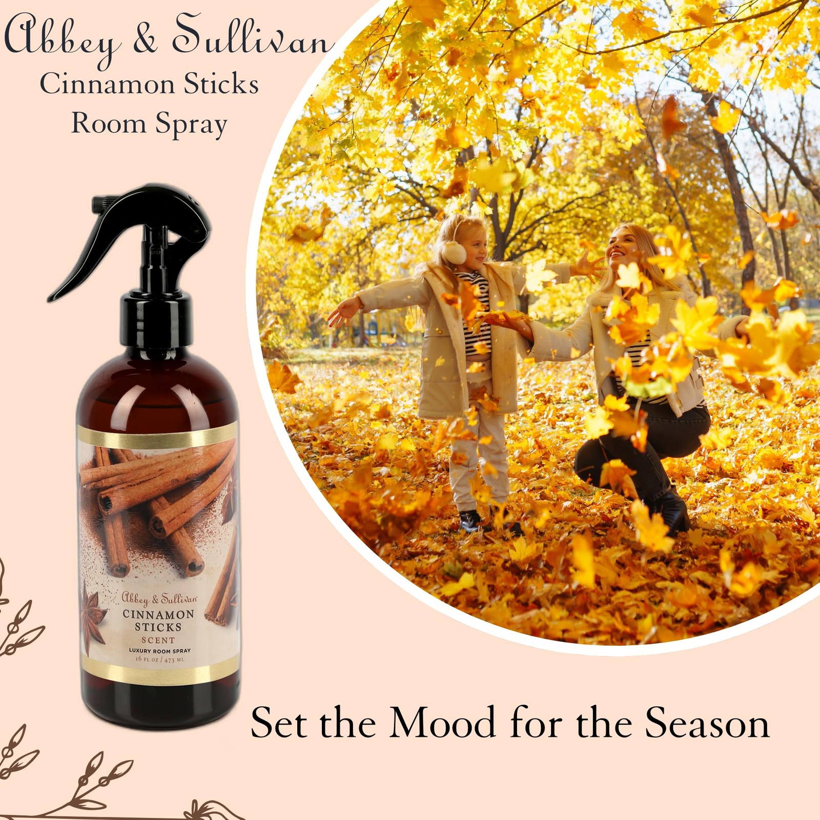 Abbey & Sullivan Room Spray, 16 Fl Oz (Pack of 1), Cinnamon Sticks Scent