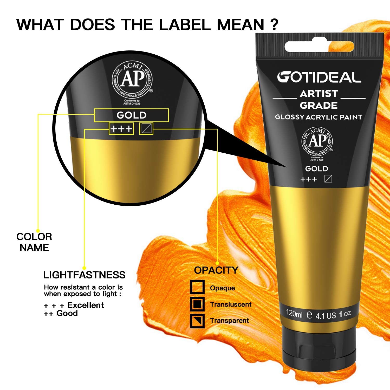 Set | Artist-grade Non-toxic Paints | Vibrant Gold Color