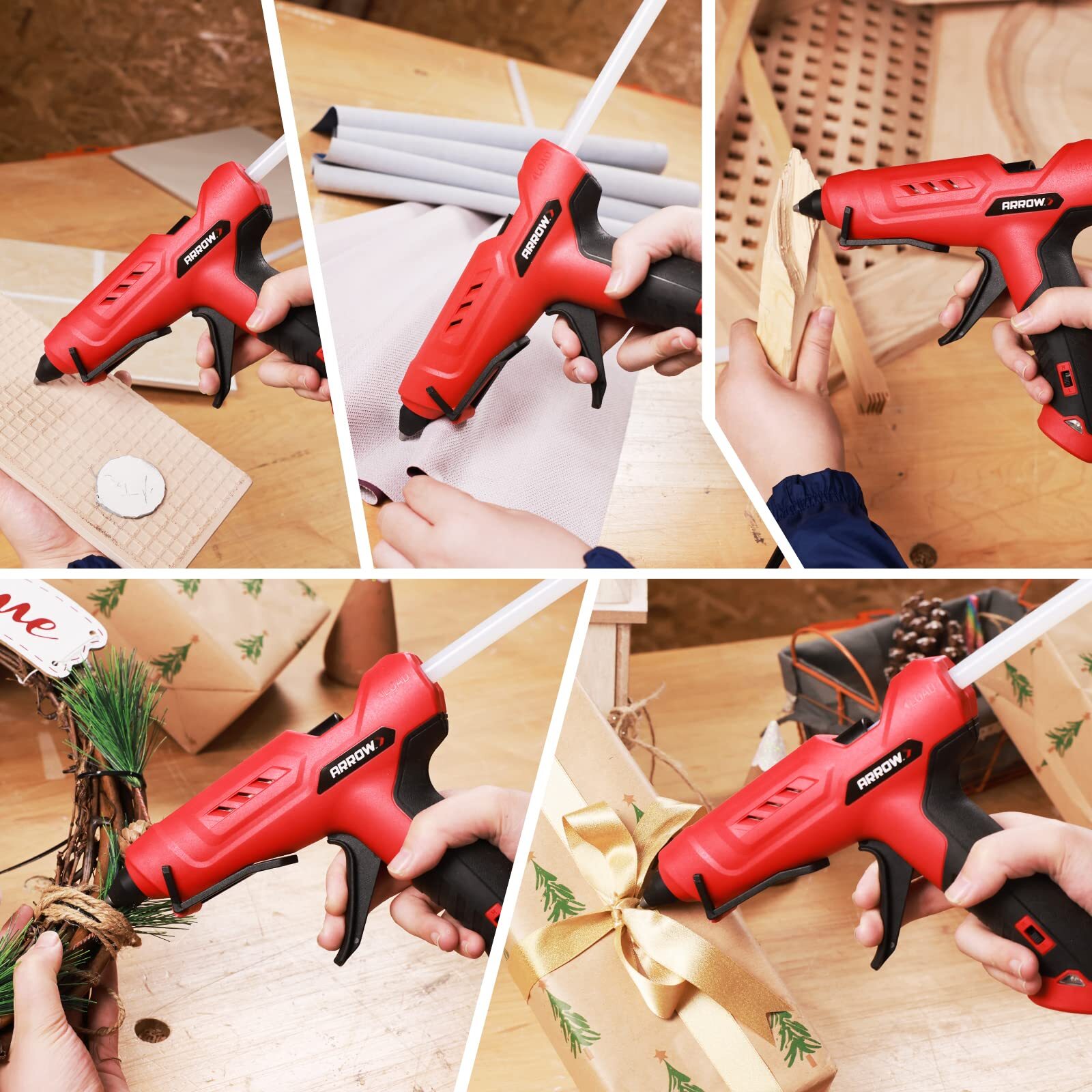 Arrow Heavy Duty Hot Glue Gun Kits w/12PC Glue Gun Sticks High/Low Temp Glue Gun