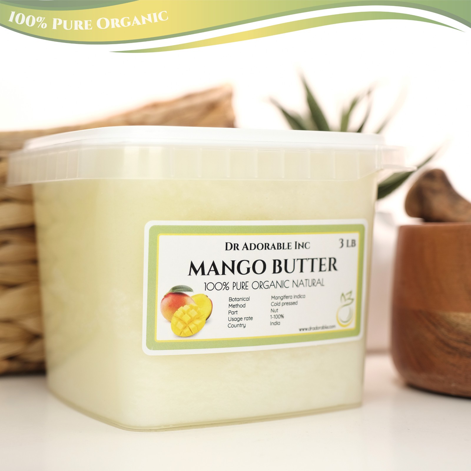 RAW MANGO BUTTER ORGANIC COLD PRESSED PURE 2 OZ 4 OZ 8 OZ-UP TO 12 LB