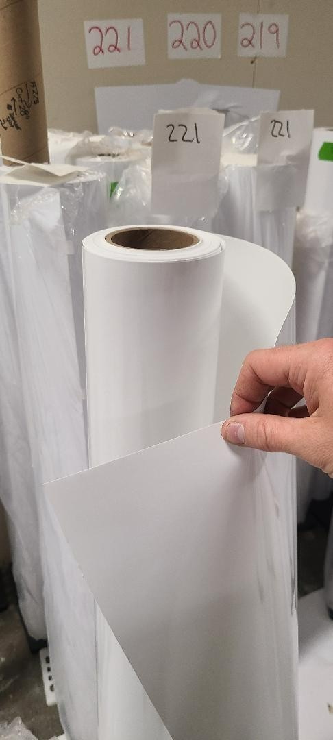 6.0 mil Gloss White Perm Remov Semi-Rigid Self-Adhesive Vinyl Solvent/Latex Roll