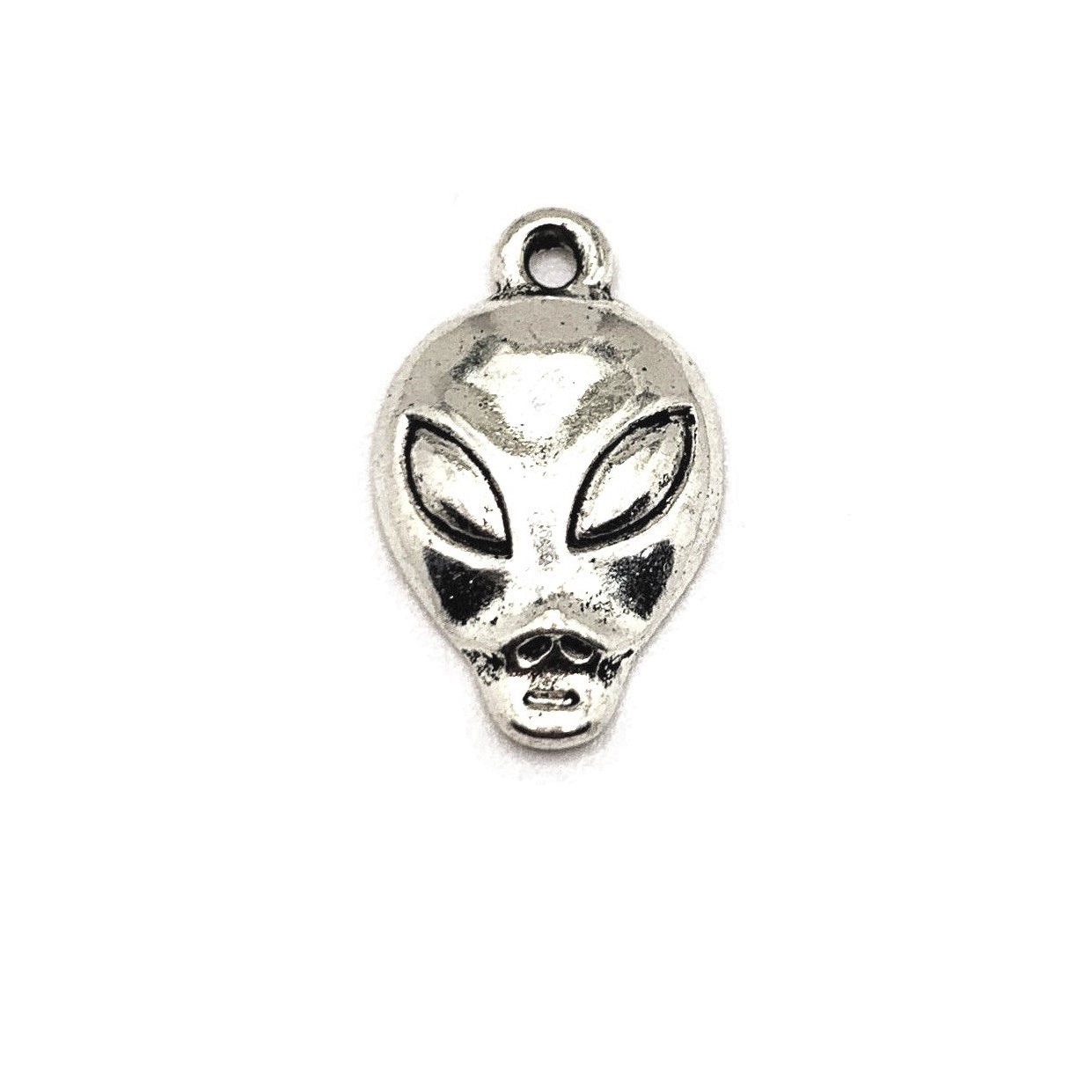 Silver Alien Face UFO Charms, 19x11mm – US Seller