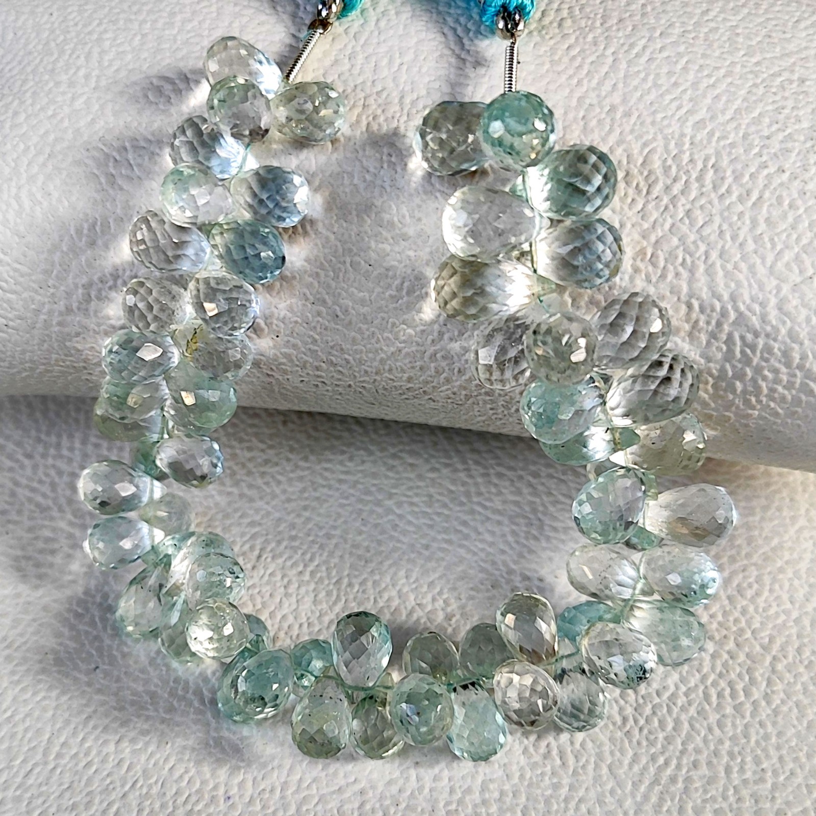 No Irradiation Blue Topaz Gems Beads 8×5-10x7mm Teardrop Cut Briolette 7″ Strand
