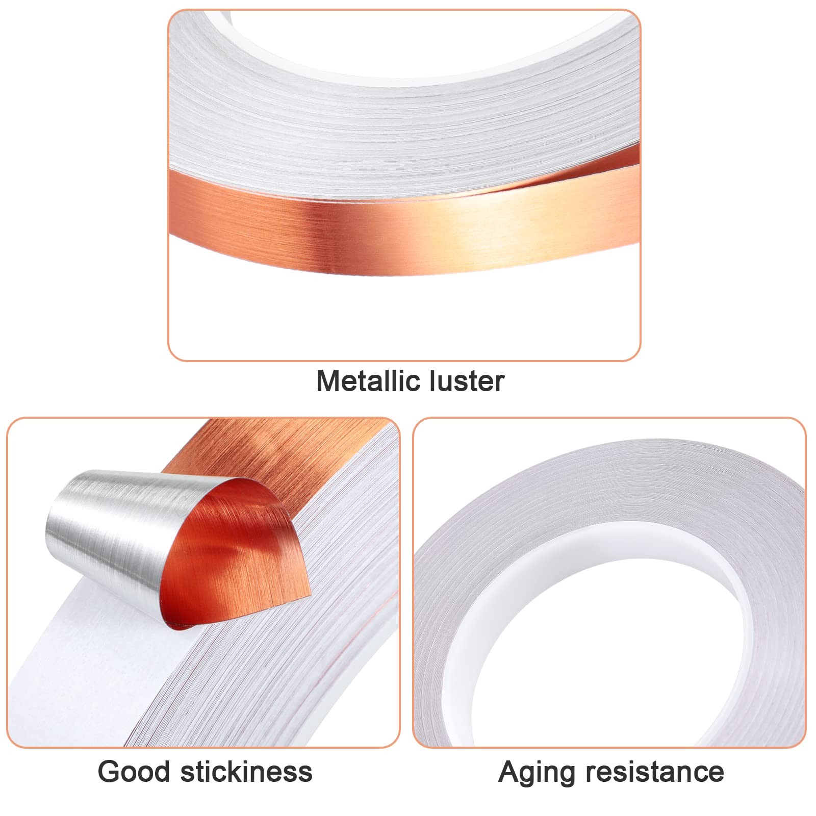 Zonon 3 Sizes Gold Trim Self Adhesive Foil Tape, 5/10/15mm, Rose