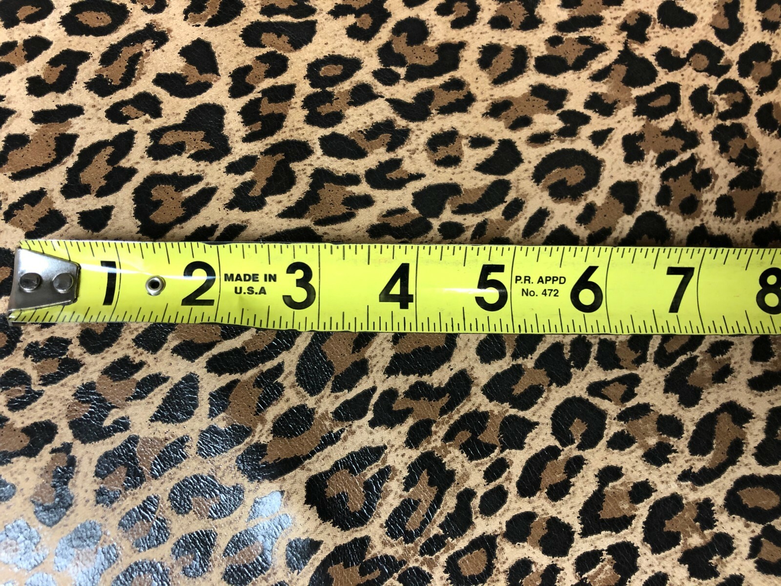 Leopard Beige Printed Shiny Leather – Cut To Size by Square – Cowhide Leather