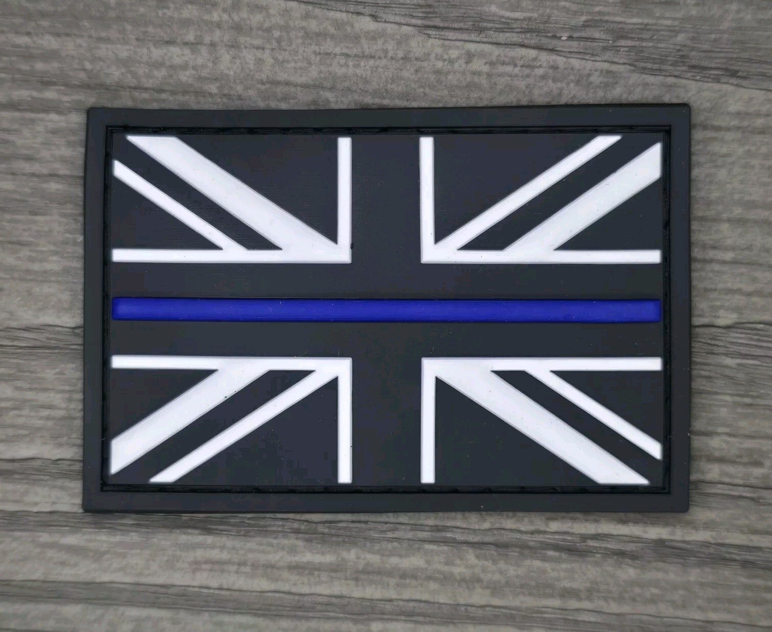 UNITED KINGDOM FLAG UK BRITISH EMBLEM BLUE LINE COP 3D PVC TACTICAL HOOK PATCH