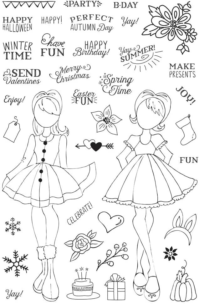 Prima Marketing Julie Nutting Mixed Media Doll and Planner Stamps – You Choose!