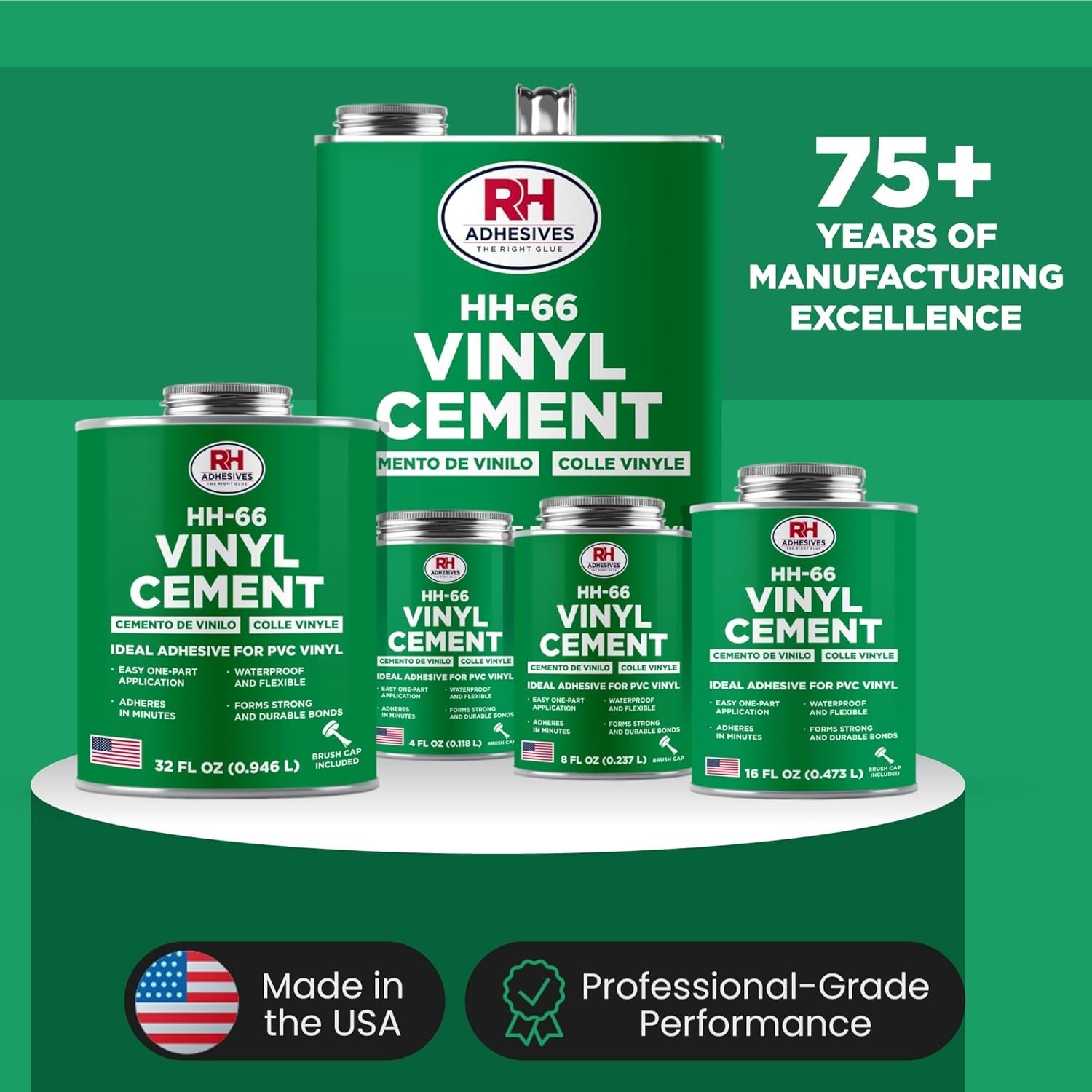 1 Gallon HH-66 Vinyl Cement – Fast-Drying, Flexible Adhesive for PVC and Vinyl